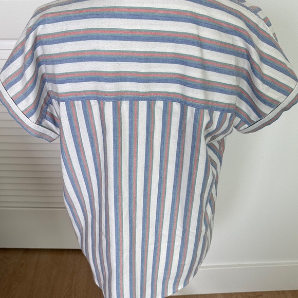 Marine Layer Talia Striped Short Sleeve Shirt - Picture 5 of 7